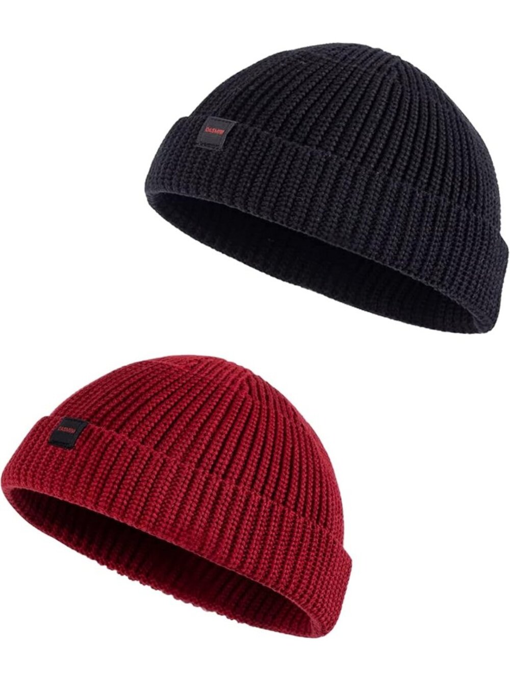 Cozy 2-Pack Fisherman Beanie Hats for All, Knit Skull Caps for Spring & Winter